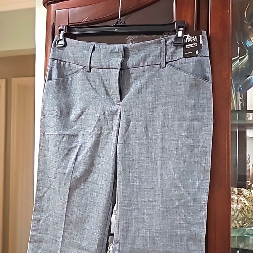 7th Avenue New York & Co Dress Pants wide legs Gray Stretch sz 6 nwt